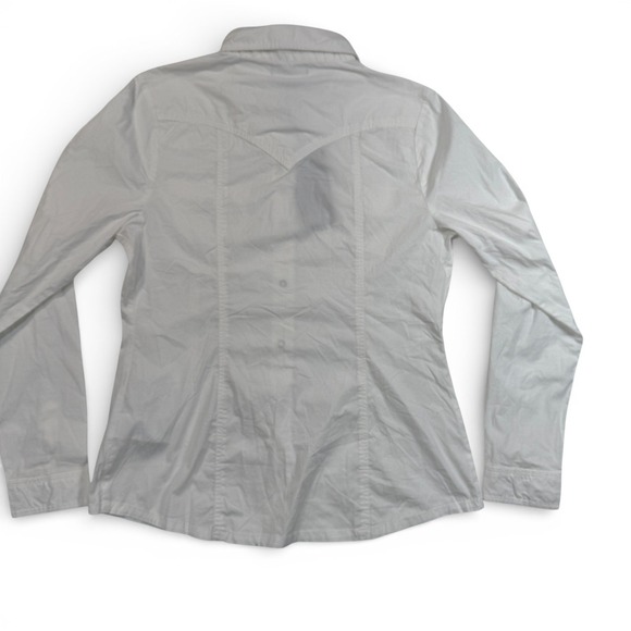 True Religion Western Poplin Shirt Womens Large White Long Sleeve Snap NWT - Picture 12 of 12